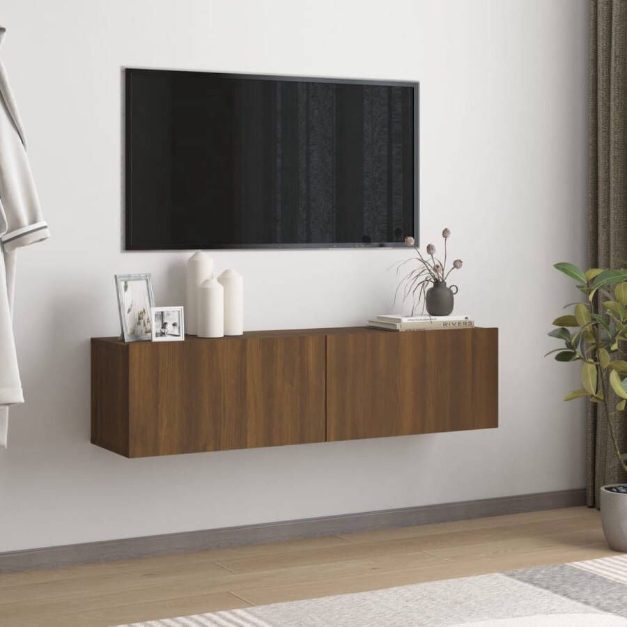 VidaXL -Tv-wandmeubel-120x30x30-cm-bewerkt-hout-bruineikenkleurig - Foto 1