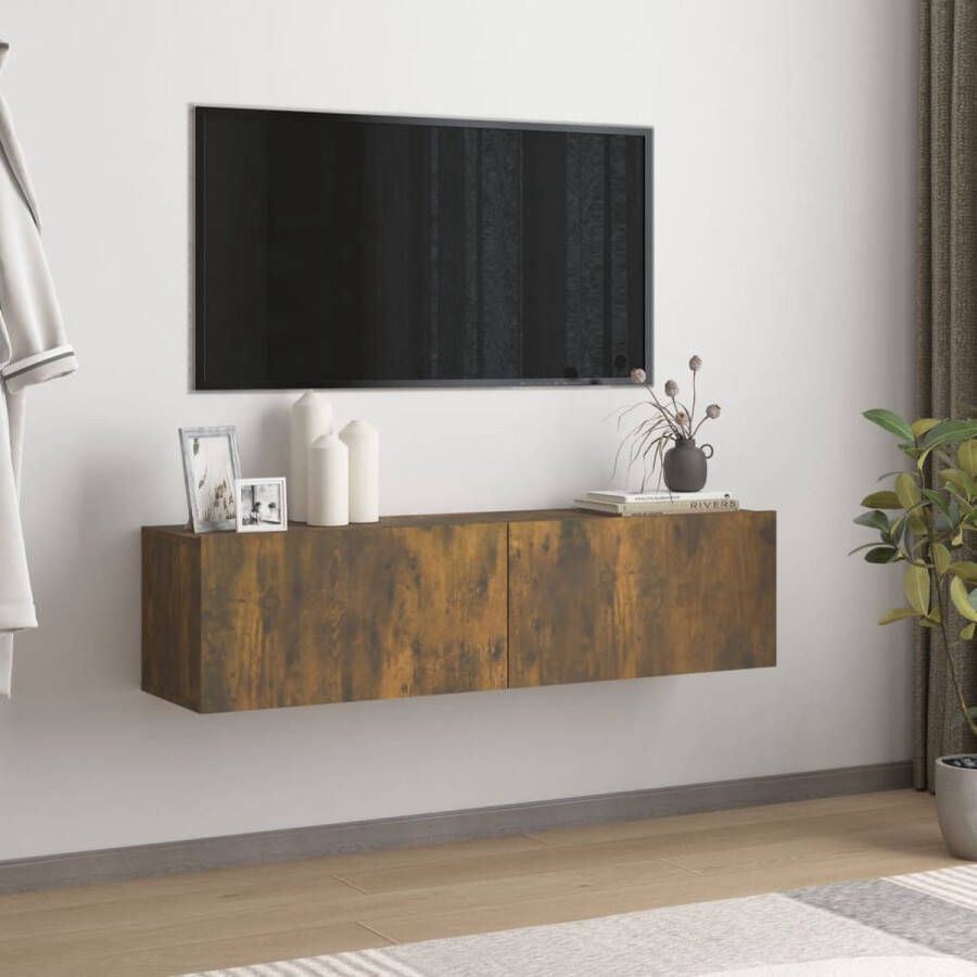 VidaXL -Tv-wandmeubel-120x30x30-cm-bewerkt-hout-gerookt-eikenkleurig - Foto 1