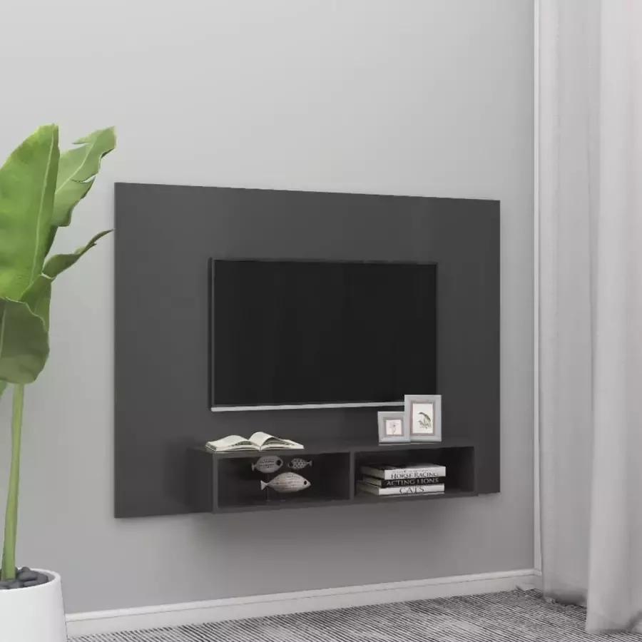 VIDAXL Tv-wandmeubel 135x23 5x90 cm spaanplaat grijs