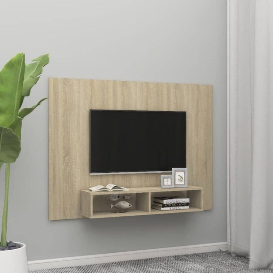 VIDAXL Tv-wandmeubel 135x23 5x90 cm spaanplaat sonoma eikenkleurig