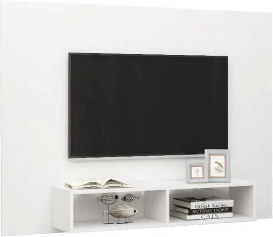 VidaXL -Tv-wandmeubel-135x23 5x90-cm-spaanplaat-wit - Foto 2