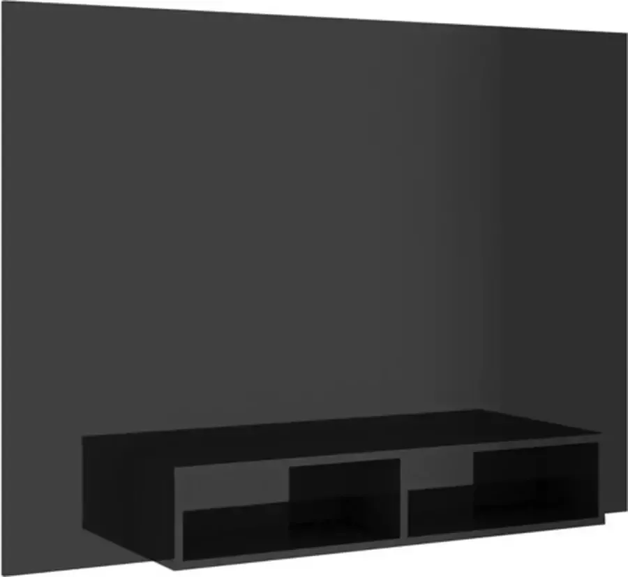 VidaXL -Tv-wandmeubel-135x23 5x90-cm-bewerkt-hout-hoogglans-zwart - Foto 4