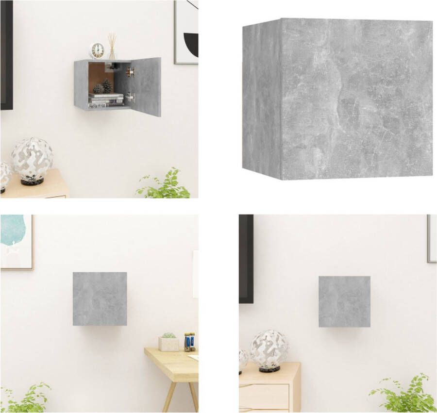 VidaXL Tv-wandmeubel 30-5x30x30 cm betongrijs Tv-kast Tv-kasten Tv-standaard Tv-standaarden