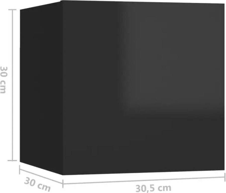 VidaXL Tv-wandmeubel 30 5x30x30 cm hoogglans zwart - Foto 2