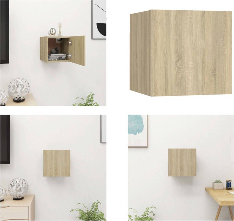 VidaXL Tv-wandmeubel 30-5x30x30 cm sonoma eikenkleurig Tv-kast Tv-kasten Tv-standaard Tv-standaarden
