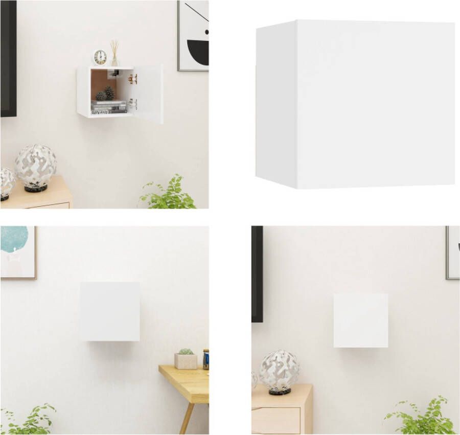 VidaXL Tv-wandmeubel 30 5x30x30 cm wit Tv-kast Tv-kasten Tv-standaard Tv-standaarden