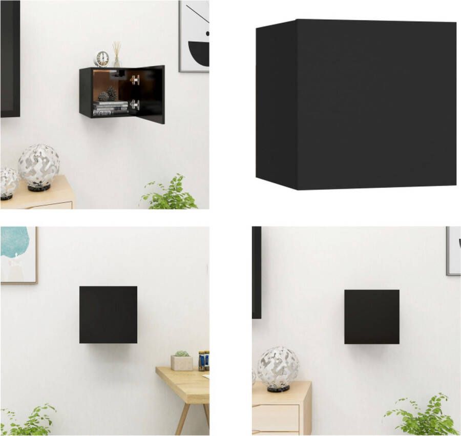 VidaXL Tv-wandmeubel 30 5x30x30 cm zwart Tv-kast Tv-kasten Tv-standaard Tv-standaarden