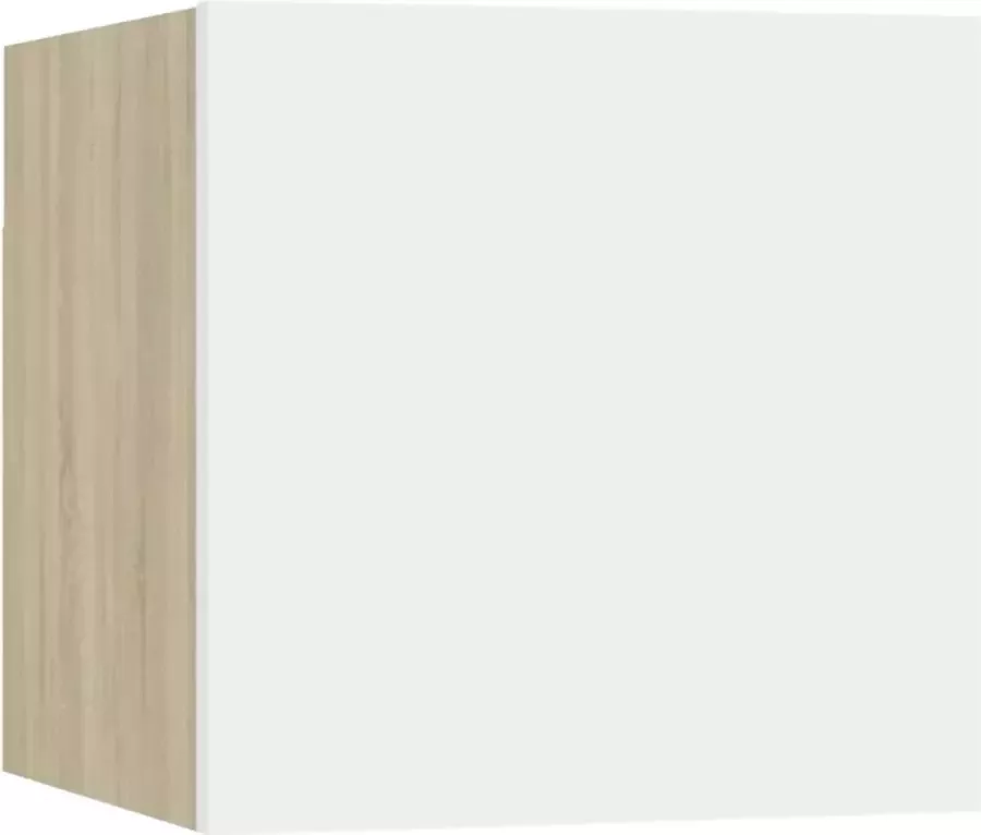 VidaXL -Tv-wandmeubel-30 5x30x30-cm-wit-en-sonoma-eikenkleurig - Foto 2
