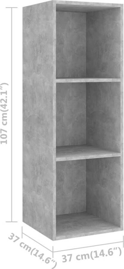 VidaXL -Tv-wandmeubel-37x37x107-cm-bewerkt-hout-betongrijs - Foto 2