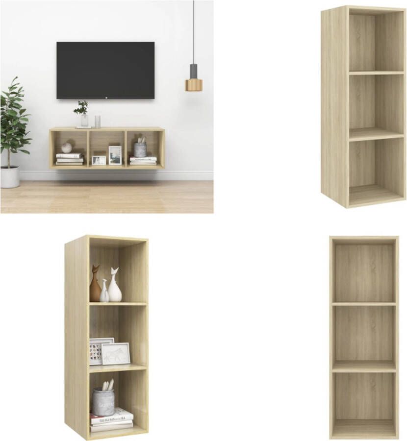 VidaXL Tv-wandmeubel 37x37x107 cm bewerkt hout sonoma eikenkleurig Tv-kast Tv-kasten Televisiekast Televisiekasten