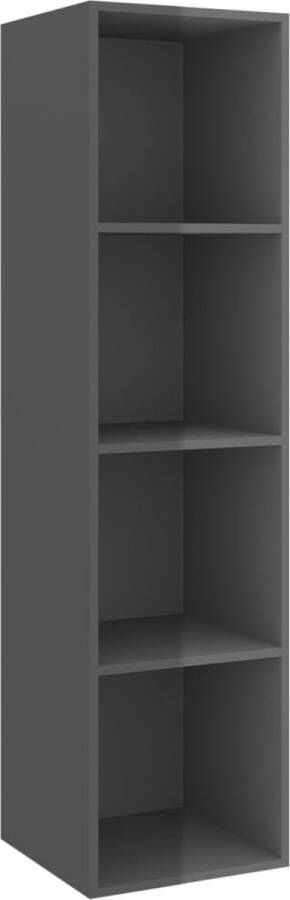 VidaXL -Tv-wandmeubel-37x37x142 5-cm-bewerkt-hout-hoogglans-grijs - Foto 2