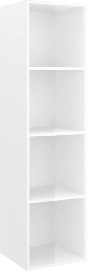 VidaXL Tv-wandmeubel hoogglans wit 37x37x142 5 cm Televisiescherm Tv-tafel Tv-meubel Mediabox Videowerkbank