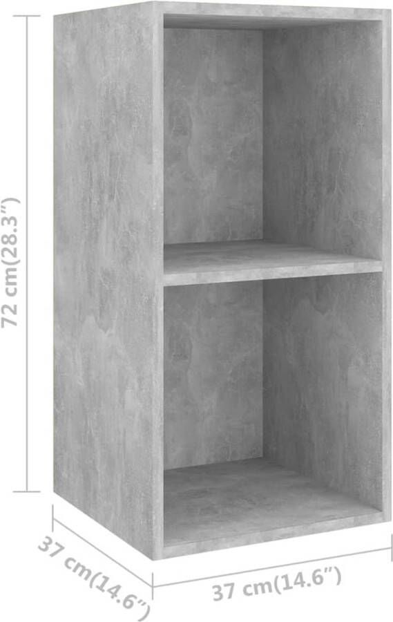 VidaXL -Tv-wandmeubel-37x37x72-cm-bewerkt-hout-betongrijs - Foto 2