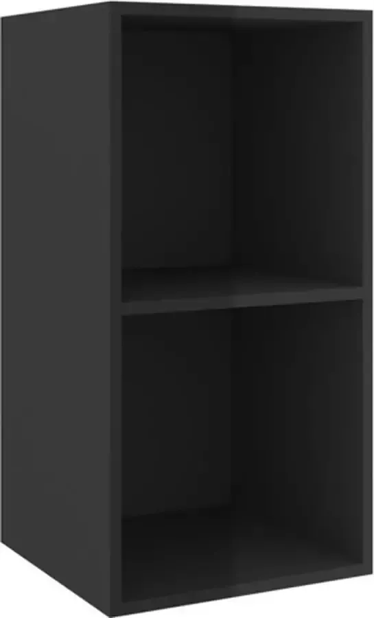 VidaXL -Tv-wandmeubel-37x37x72-cm-bewerkt-hout-hoogglans-zwart - Foto 4