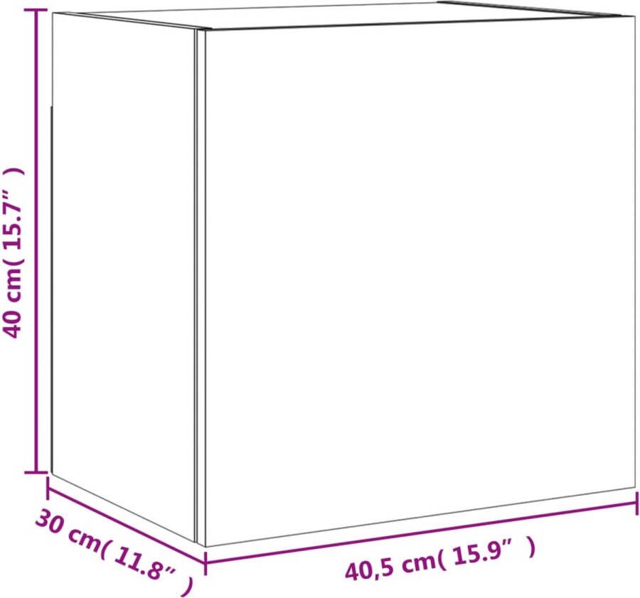 VidaXL -Tv-wandmeubel-40 5x30x40-cm-bewerkt-hout-betongrijs - Foto 5