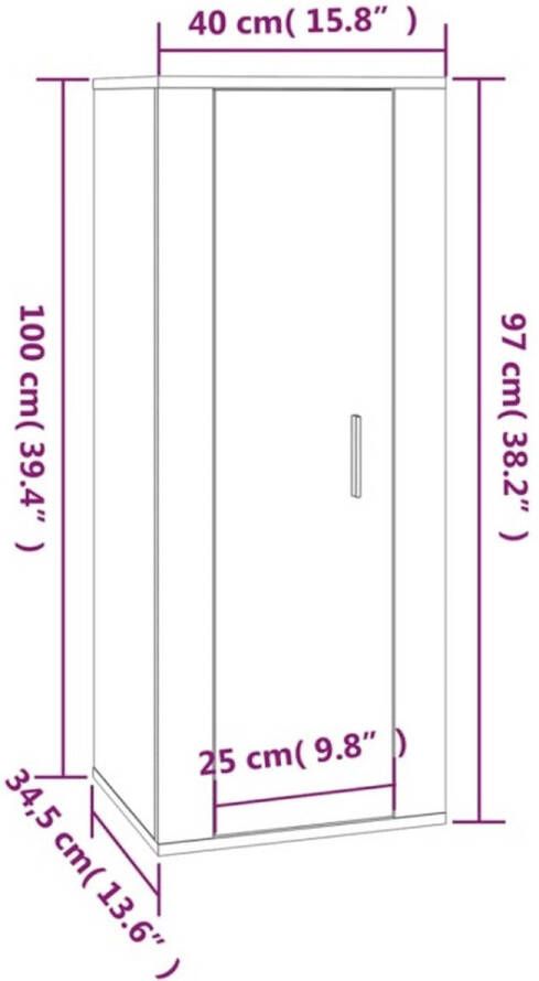 VidaXL -Tv-wandmeubel-40x34 5x100-cm-bruineikenkleurig - Foto 4