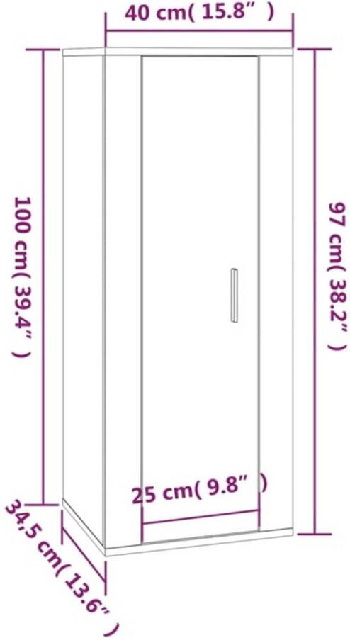 VidaXL -Tv-wandmeubel-40x34 5x100-cm-grijs-sonoma-eikenkleurig - Foto 4