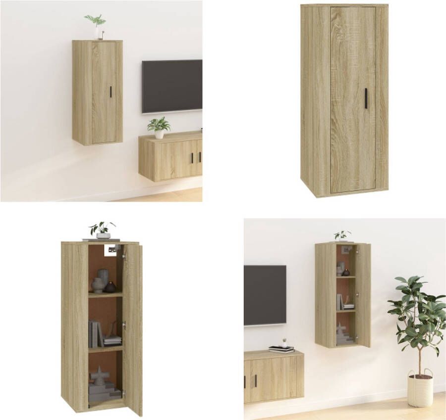 VidaXL Tv-wandmeubel 40x34 5x100 cm sonoma eikenkleurig Tv-kast Tv-kasten Televisiekast Bijzetkast