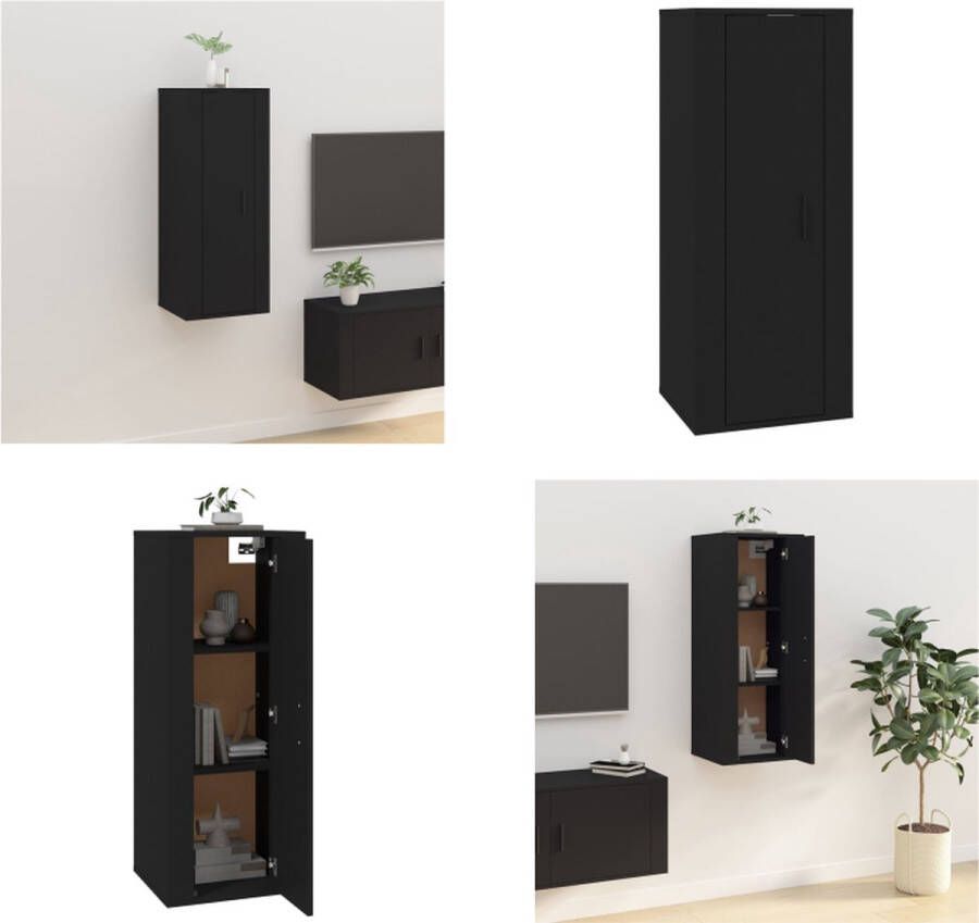 VidaXL Tv-wandmeubel 40x34 5x100 cm zwart Tv-kast Tv-kasten Televisiekast Bijzetkast