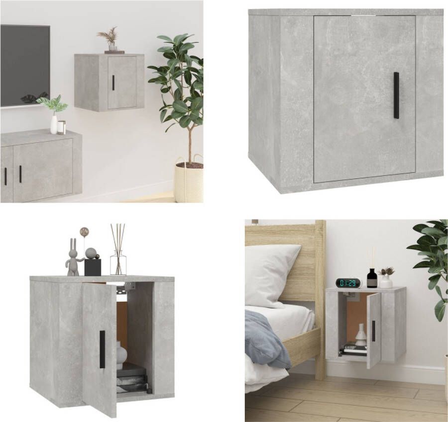 VidaXL Tv-wandmeubel 40x34 5x40 cm betongrijs Tv-kast Tv-kasten Televisiekast Bijzetkast