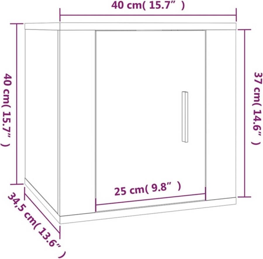 VidaXL -Tv-wandmeubel-40x34 5x40-cm-gerookt-eikenkleurig - Foto 3