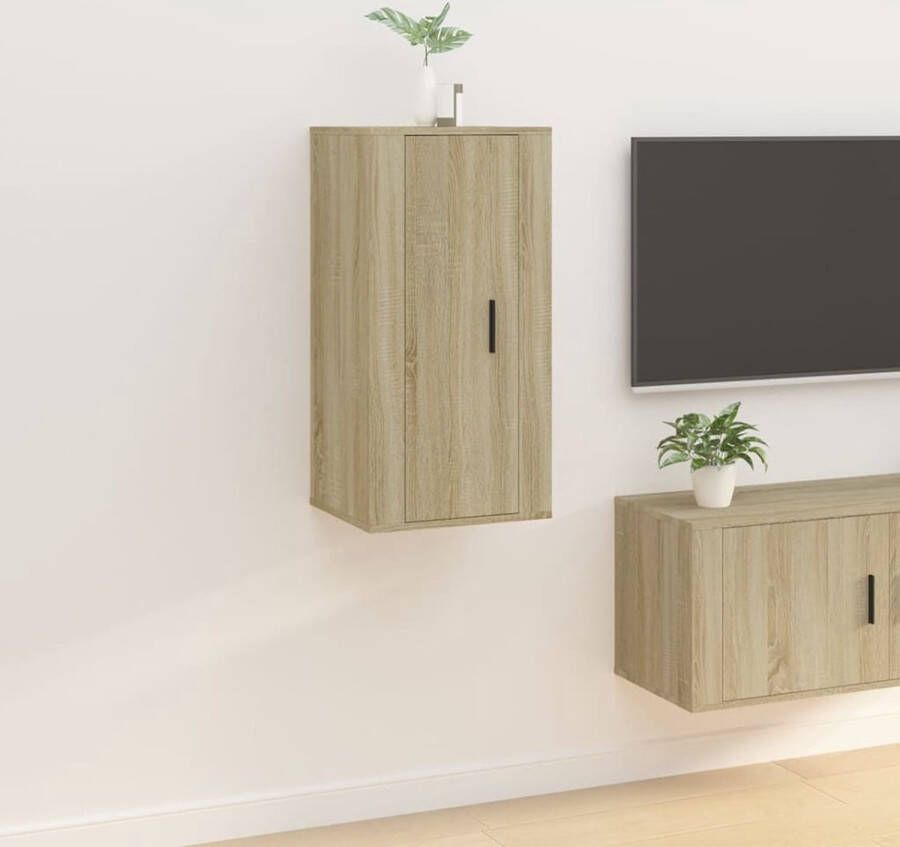 VidaXL -Tv-wandmeubel-40x34 5x80-cm-sonoma-eikenkleurig - Foto 2