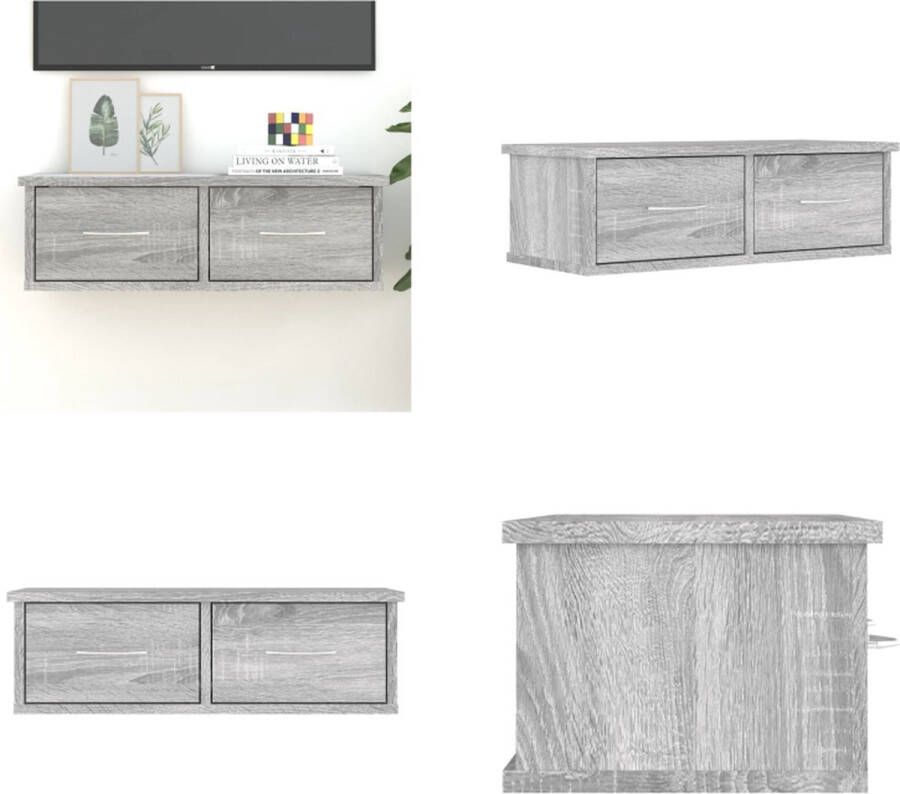 VidaXL Tv-wandmeubel 60x26x18 5 cm bewerkt hout grijs sonoma eiken Wandkast Wandkasten Hangkast Hangende Kast