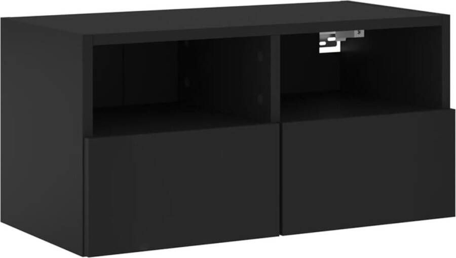VidaXL Tv-wandmeubel zwart 60x30x30 cm hout Tv Kast Tv Meubel Wandkast Opbergkast Salon Meubilair