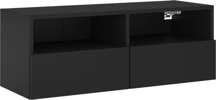 VidaXL -Tv-wandmeubel-80x30x30-cm-bewerkt-hout-zwart - Foto 4