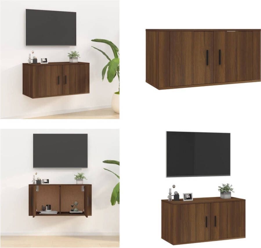 VidaXL Tv-wandmeubel 80x34-5x40 cm bruineikenkleurig Tv-kast Tv-kasten Tv-wandmeubel Televisiekast