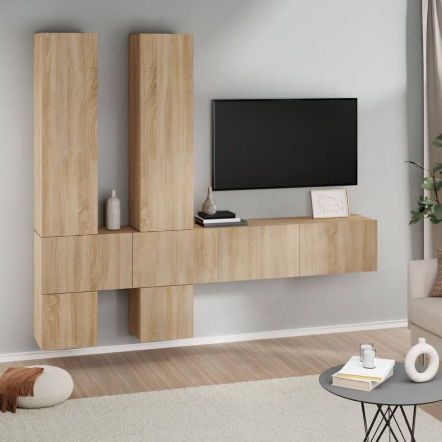 VidaXL -Tv-wandmeubel-bewerkt-hout-sonoma-eikenkleurig - Foto 2