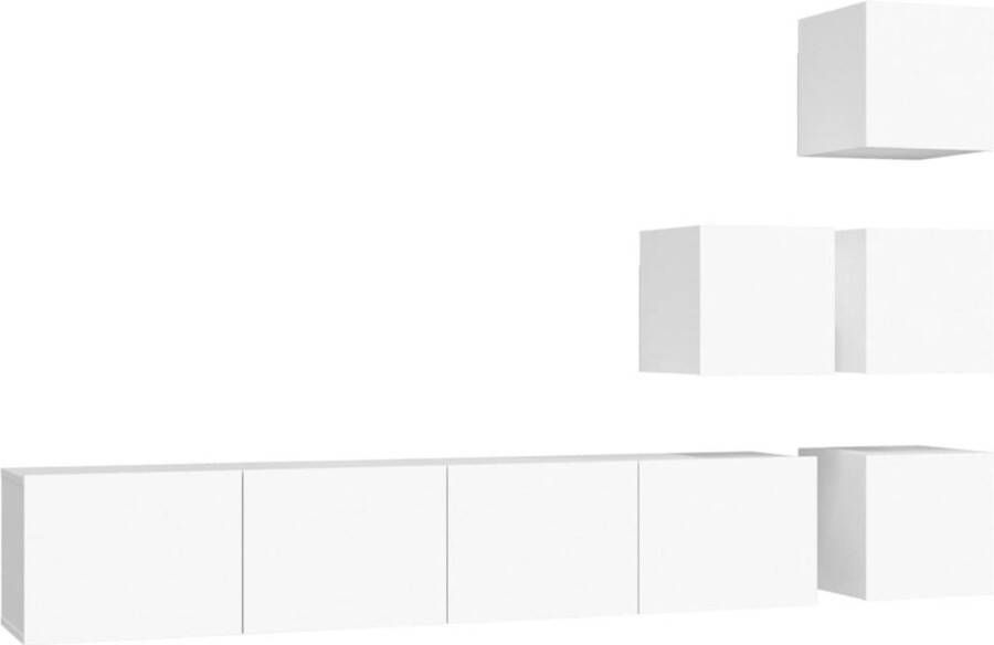VidaXL -Tv-wandmeubel-bewerkt-hout-wit - Foto 2