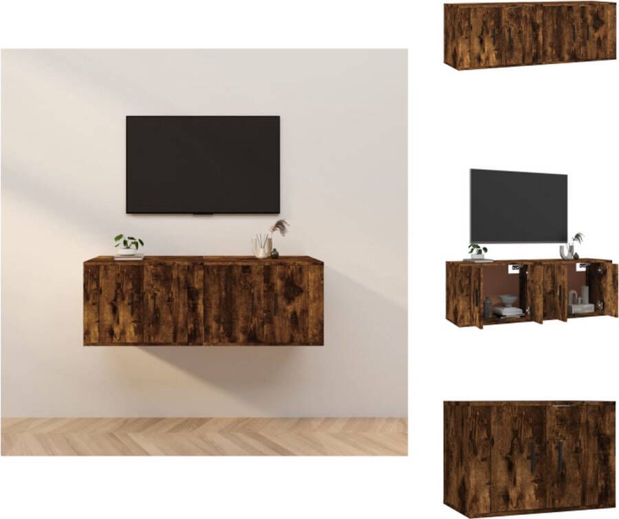 vidaXL TV-wandmeubel Gerookt eiken 57 x 34.5 x 40 cm Strak en klassiek design Duurzaam materiaal Kast