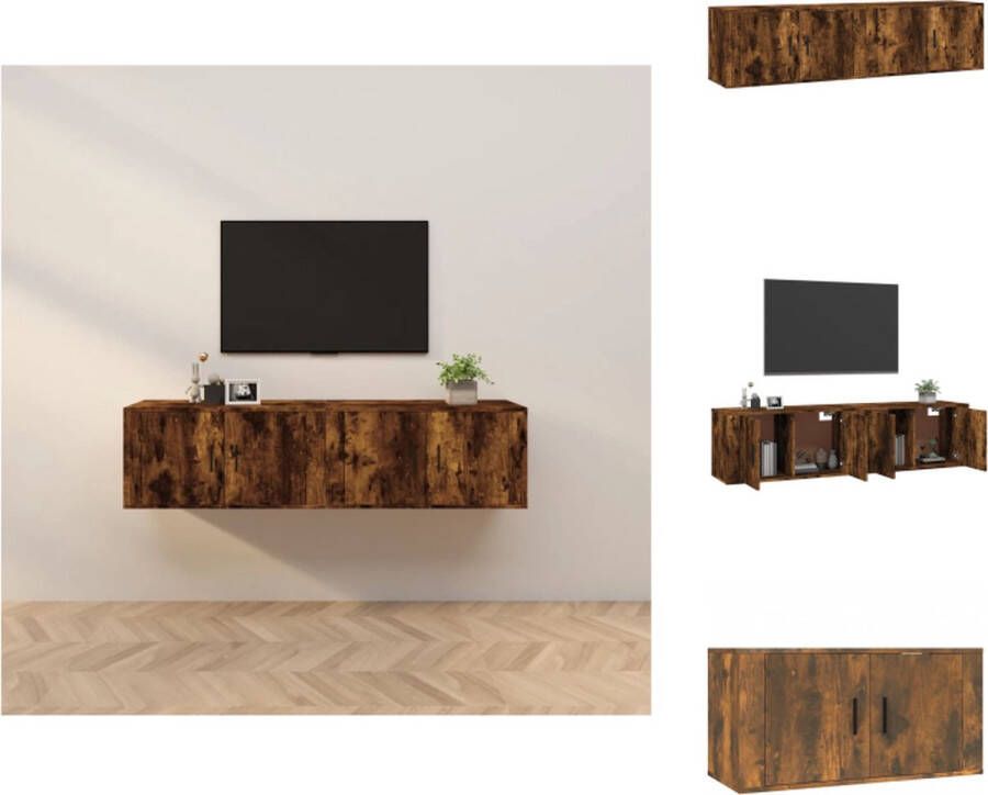 vidaXL TV-wandmeubel Gerookt eiken 80 x 34.5 x 40 cm Duurzaam hout Kast