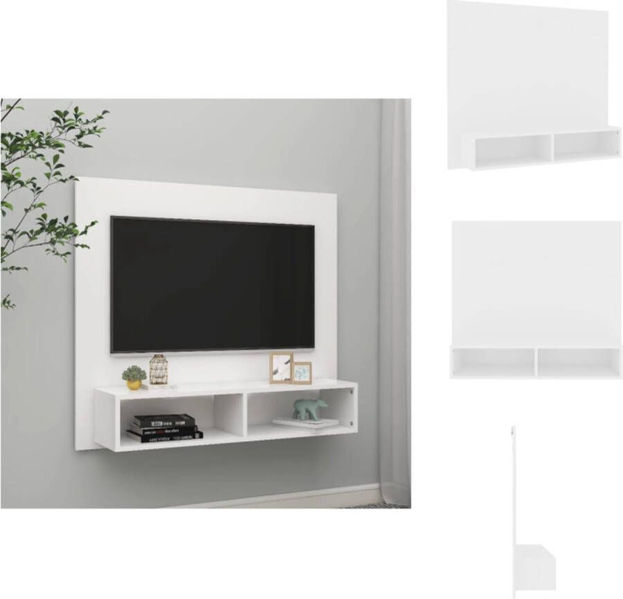 VidaXL Tv-wandmeubel Hifi-kast 102 x 23.5 x 90 cm Wit Bewerkt hout Kast