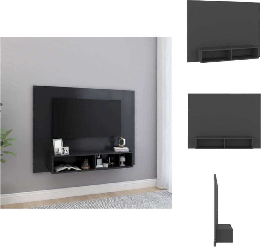 VidaXL Tv-wandmeubel Hifi-kast 120 x 23.5 x 90 cm Grijs spaanplaat Kast