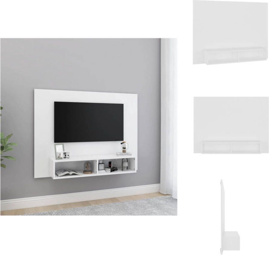 VidaXL TV-Wandmeubel Hifi-kast 120 x 23.5 x 90 cm Wit Spaanplaat Kast