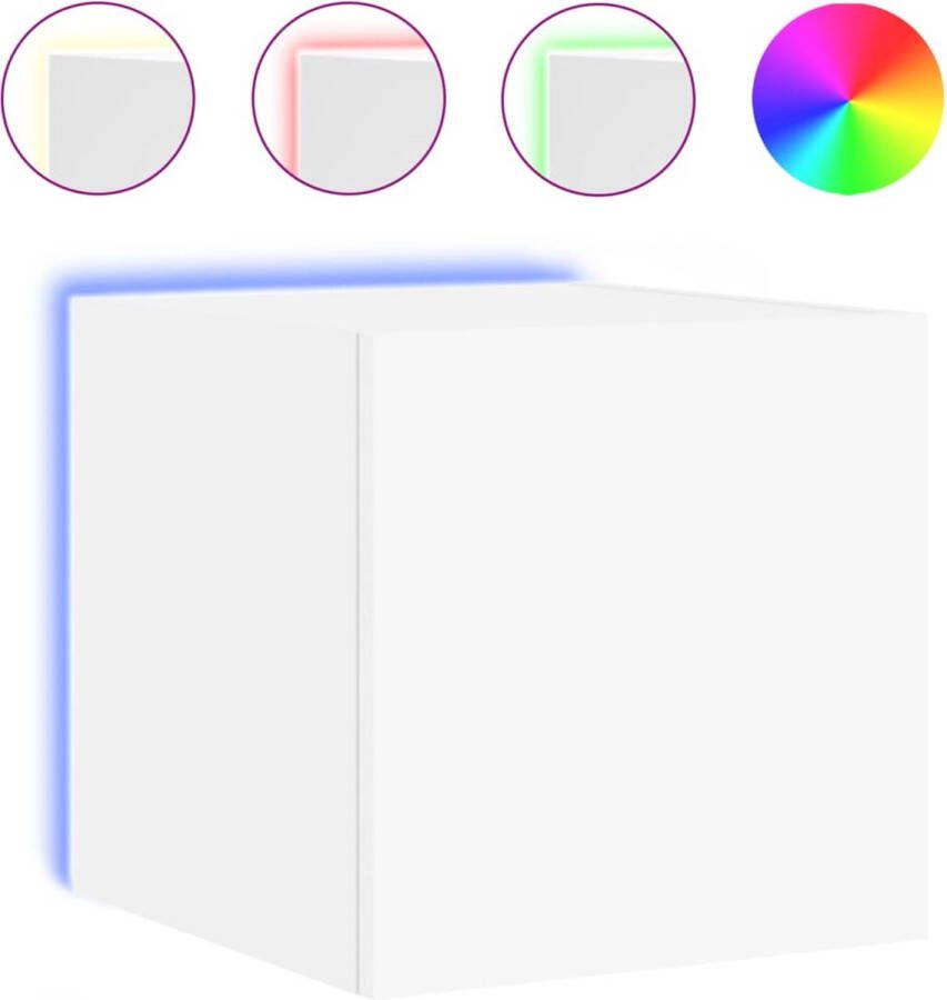 VidaXL Tv-wandmeubel met LED-verlichting 30 5x35x30 cm wit - Foto 4