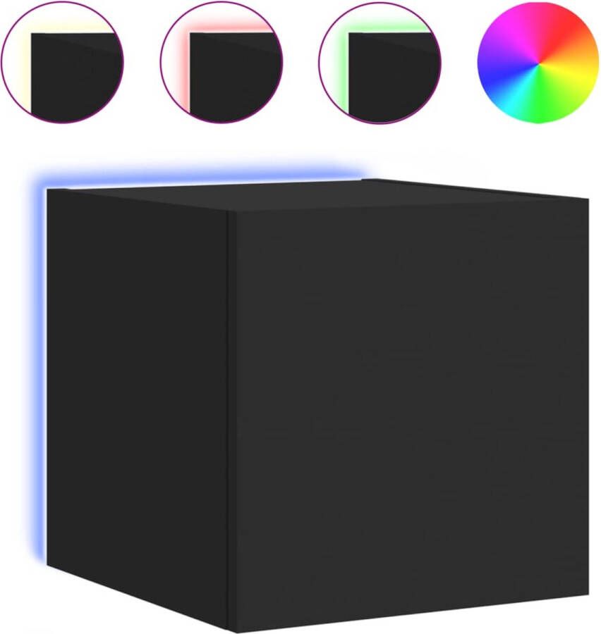 VidaXL -Tv-wandmeubel-met-LED-verlichting-30 5x35x30-cm-zwart - Foto 4