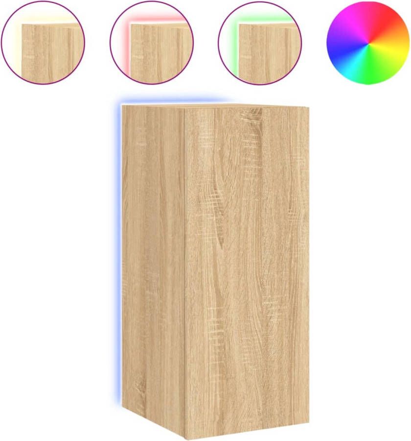 VidaXL -Tv-wandmeubel-met-LED-verlichting-30 5x35x70-cm-sonoma-eiken - Foto 4