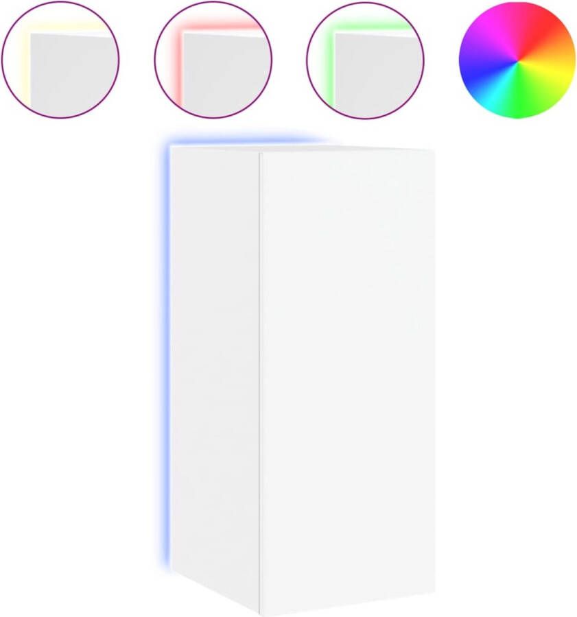 VidaXL -Tv-wandmeubel-met-LED-verlichting-30 5x35x70-cm-wit - Foto 4
