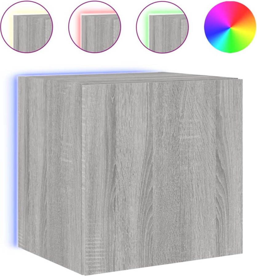 VidaXL -Tv-wandmeubel-met-LED-verlichting-40 5x35x40-cm-grijs-sonoma - Foto 4