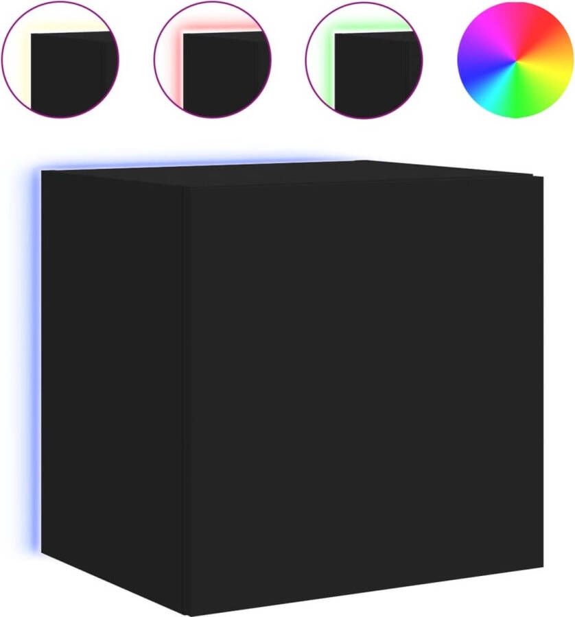 VidaXL -Tv-wandmeubel-met-LED-verlichting-40 5x35x40-cm-zwart - Foto 4