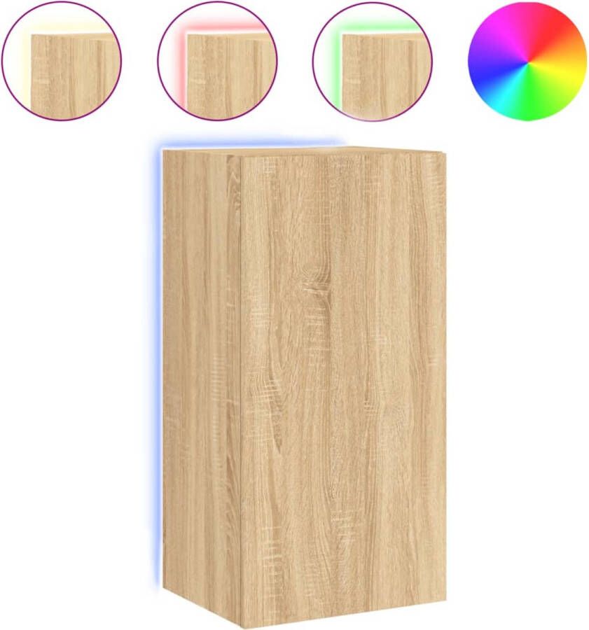 VidaXL -Tv-wandmeubel-met-LED-verlichting-40 5x35x80-cm-sonoma-eiken - Foto 5