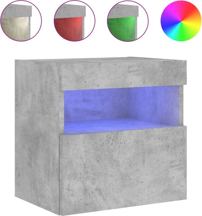 VidaXL -Tv-wandmeubel-met-LED-verlichting-40x30x40-cm-betongrijs - Foto 4