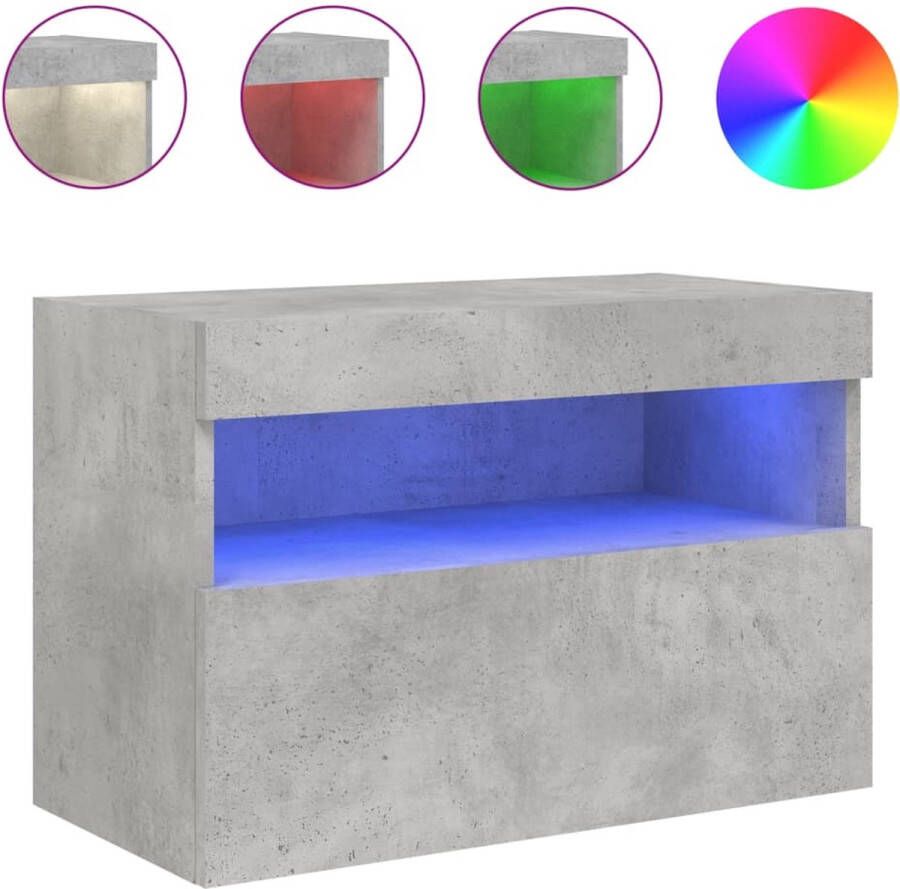 VidaXL -Tv-wandmeubel-met-LED-verlichting-60x30x40-cm-betongrijs - Foto 4