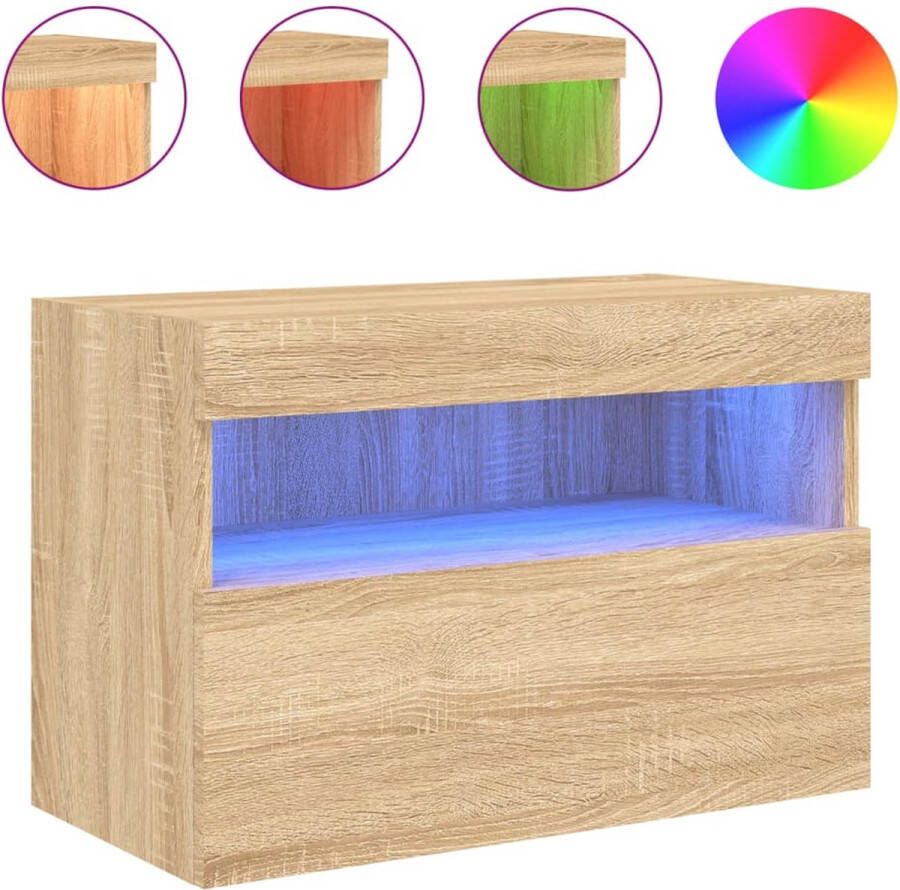 VidaXL -Tv-wandmeubel-met-LED-verlichting-60x30x40-cm-sonoma-eikenkleur - Foto 4