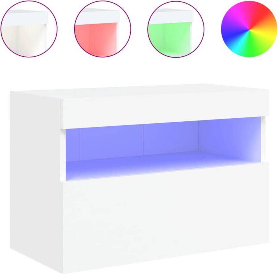 VidaXL -Tv-wandmeubel-met-LED-verlichting-60x30x40-cm-wit - Foto 4
