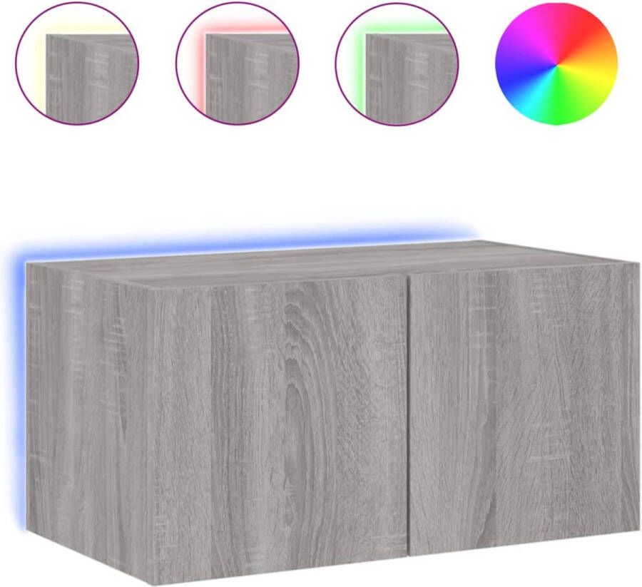 VidaXL -Tv-wandmeubel-met-LED-verlichting-60x35x31-cm-grijs-sonoma - Foto 4