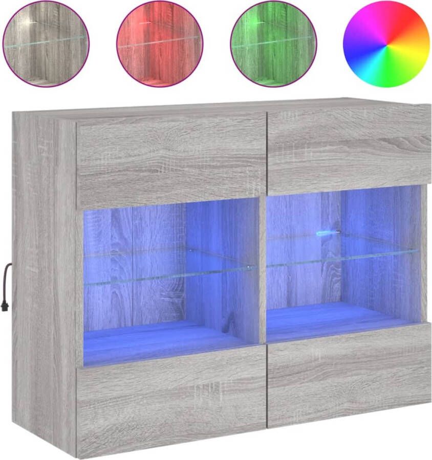 VidaXL -Tv-wandmeubel-met-LED-verlichting-78 5x30x60 5-cm-grijs-sonoma - Foto 4